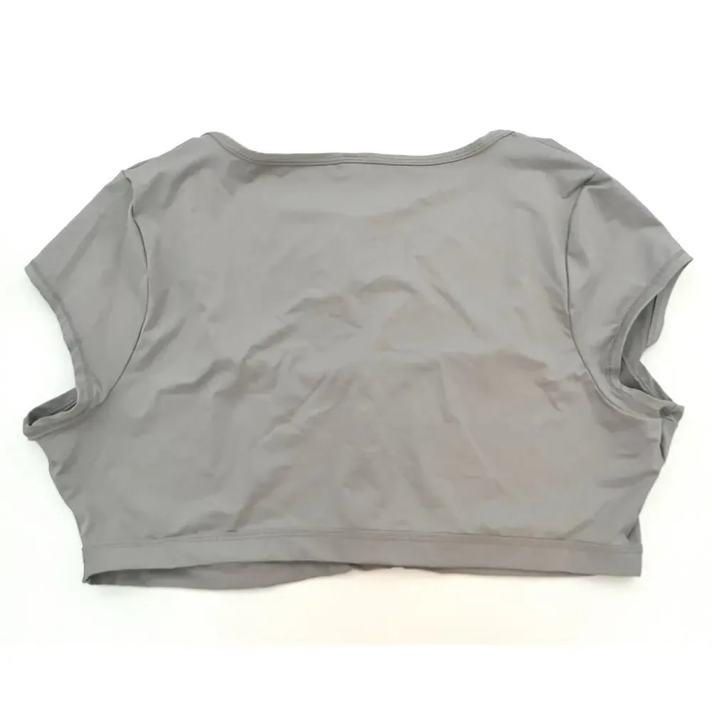 Skims 4X Swim Women’s Super Crop T-Shirt Chrome Snap Sustainable TP-SHR-3910 NWT